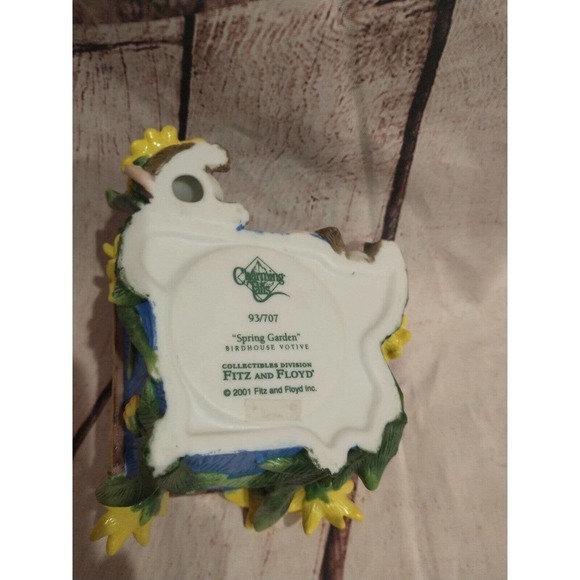 Charming Tails Birdhouse Votive Candleholder Fitz And Floyd Spring Garden Mouse - Picture 3 of 7